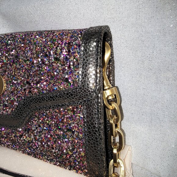 JIMMY CHOO Tilsa Glitter Clutch Wristlet - Picture 6 of 10